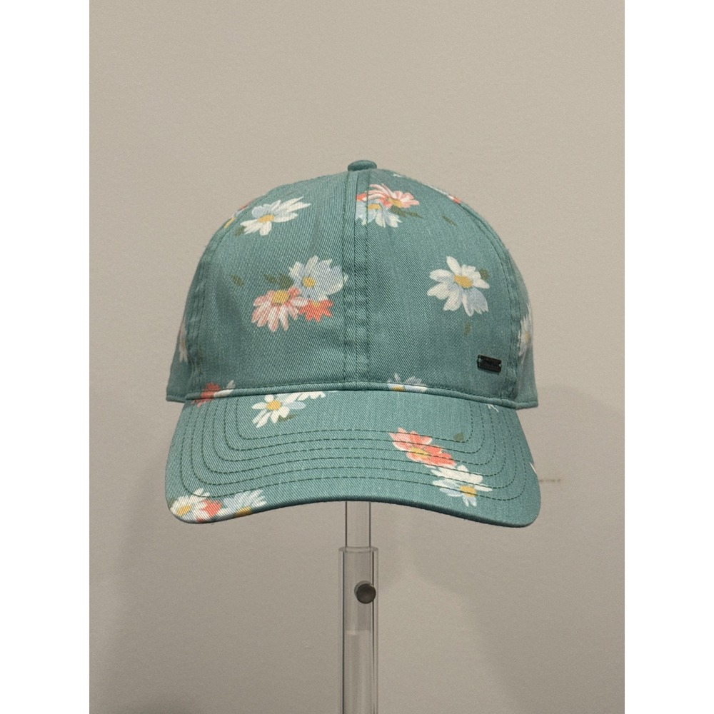 O'Neill Baseball Cap Women OS Teal Good Floral Daisy Print Adjustable Strap